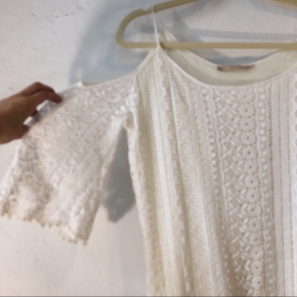 Mob womens crochet cold shoulder white mini dress - Picture 2 of 9